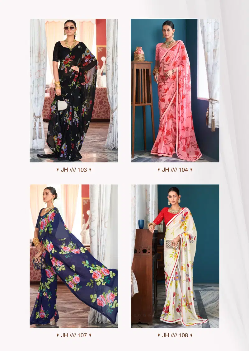Jharokha By Printed Georgette Sarees Catalog